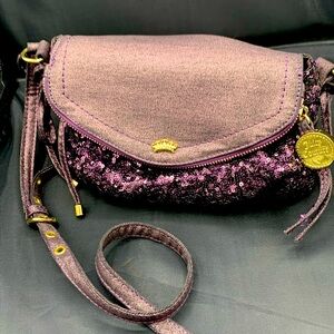 Juicy Couture FLAP Over WRISTLET Clutch Purse Bag - Denim Purple.